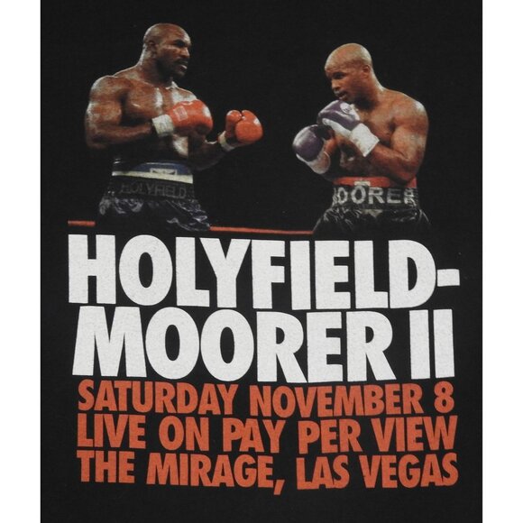 Vintage 1997 Holyfield Moorer II Boxing Match T-Shirt Size XL Global Las Vegas - Picture 2 of 6